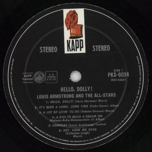 Louis Armstrong Hello, Dolly! vinyl LP album (LP record) Australian LOALPHE849240