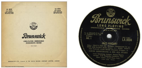 Louis Armstrong Jazz Concert 10" vinyl single (10 inch record) UK LOA10JA394690