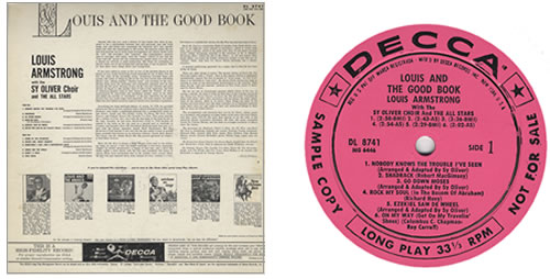 Louis Armstrong Louis And The Good Book vinyl LP album (LP record) US LOALPLO381575