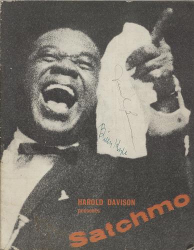Louis Armstrong Satchmo - Third British Tour April-May 1962 + ticket stub - Autographed tour programme UK LOATRSA878573