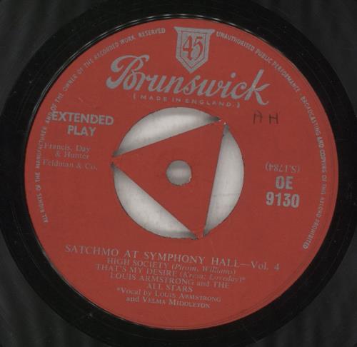 Louis Armstrong Satchmo At Symphony Hall Volume 4 7" vinyl single (7 inch record / 45) UK LOA07SA887825
