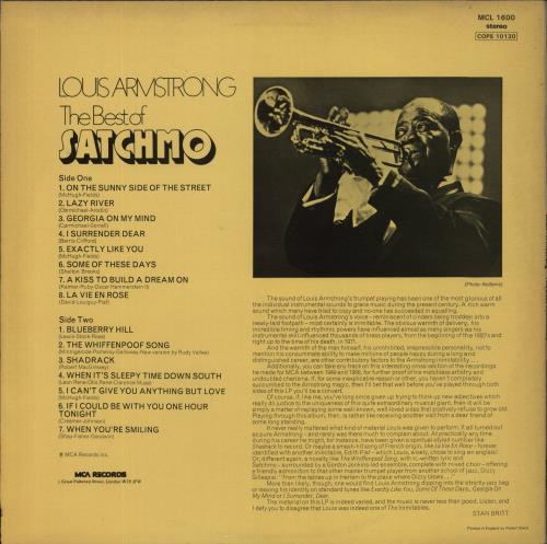 Louis Armstrong The Best Of Satchmo vinyl LP album (LP record) UK LOALPTH458613