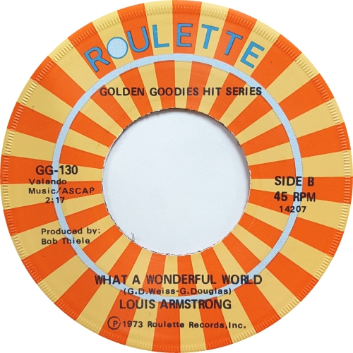 Louis Armstrong What A Wonderful World 7" vinyl single (7 inch record / 45) US LOA07WH642278