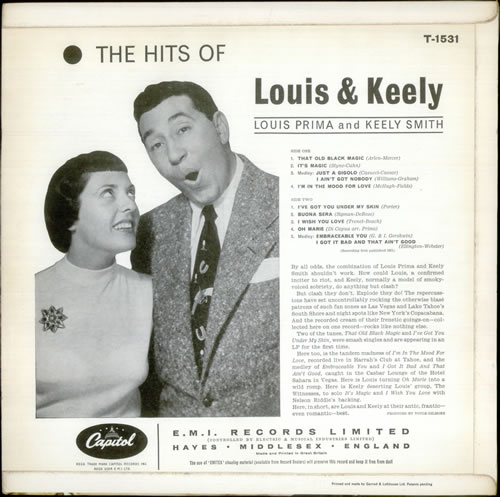 Louis Prima & Keely Smith The Hits Of Louis & Keely vinyl LP album (LP record) UK P+SLPTH455779