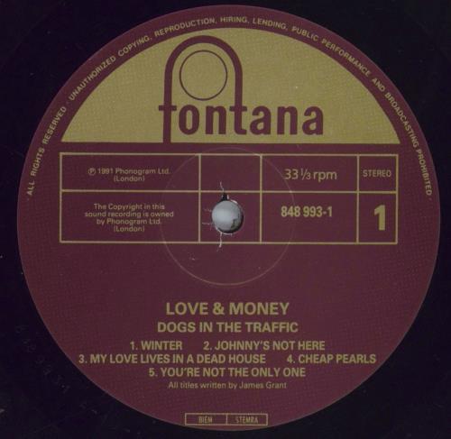 Love And Money Dogs In the Traffic vinyl LP album (LP record) UK L&MLPDO823528