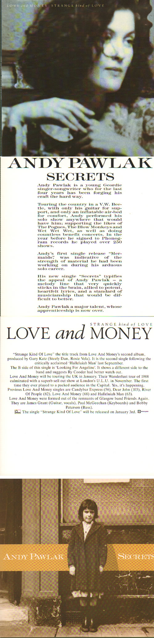 Love And Money Resolutions '89 7" vinyl single (7 inch record / 45) UK L&M07RE639884