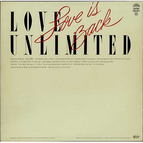 Love Unlimited Orchestra Love Is Back vinyl LP album (LP record) Dutch LUOLPLO408766