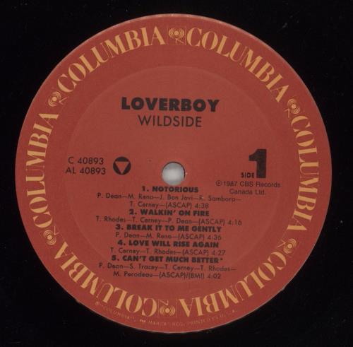 Loverboy Wildside vinyl LP album (LP record) US LA-LPWI874587
