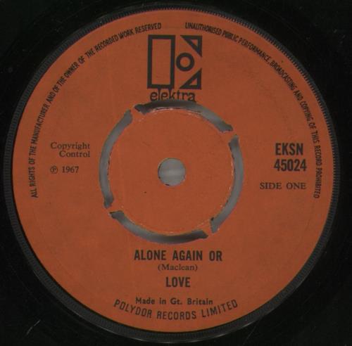 Love Alone Again Or 7" vinyl single (7 inch record / 45) UK LOV07AL858785