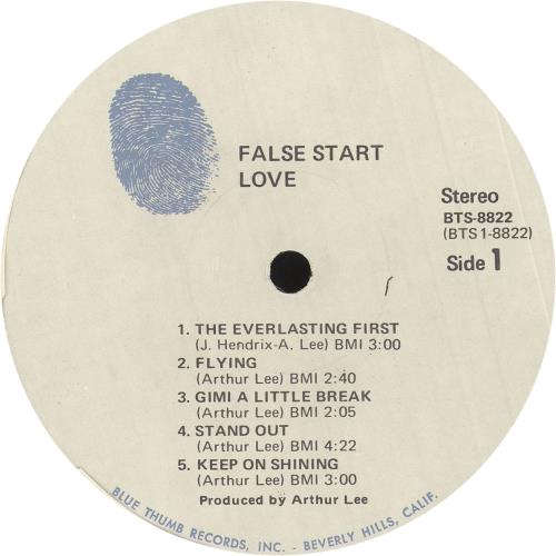 Love False Start vinyl LP album (LP record) US LOVLPFA744197