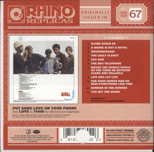 Love Forever Changes CD album (CDLP) US LOVCDFO401115