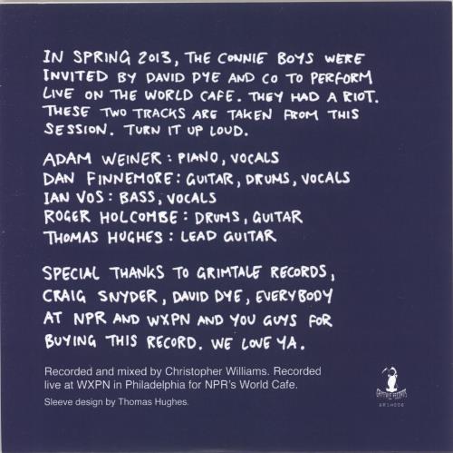 Low Cut Connie Live At World Cafe - Cream Vinyl 7" vinyl single (7 inch record / 45) US 1P107LI742418