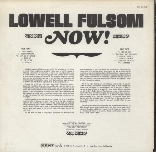 Lowell Fulson Now! vinyl LP album (LP record) US LWSLPNO888008