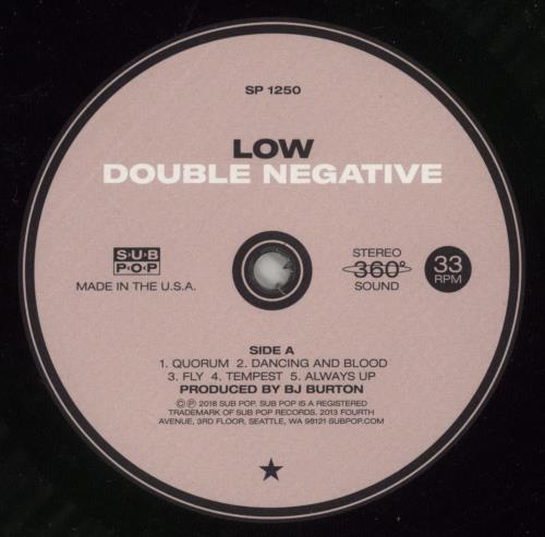 Low Double Negative vinyl LP album (LP record) US LAJLPDO869883