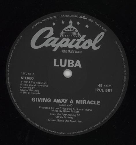 Luba Giving Away A Miracle 12" vinyl single (12 inch record / Maxi-single) UK L7B12GI865416