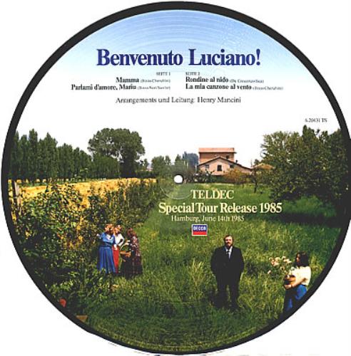 Luciano Pavarotti Benvenuto Luciano! 12" vinyl picture disc (12 inch picture record) German PAV2PBE349955