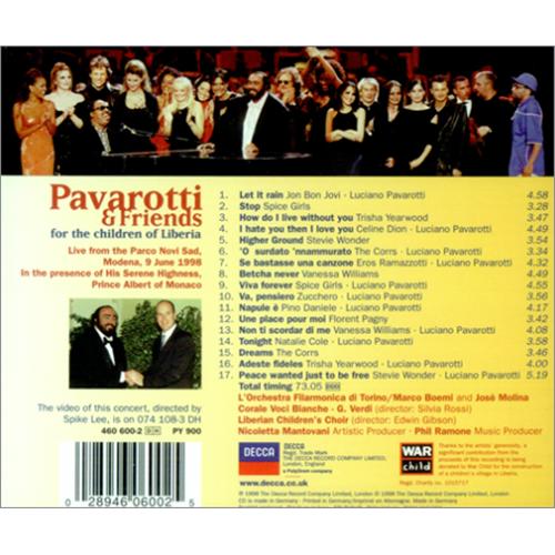 Luciano Pavarotti For The Children Of Liberia CD album (CDLP) German PAVCDFO131925