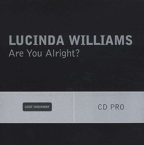 Lucinda Williams Are You Alright? CD single (CD5 / 5") US LWIC5AR399278