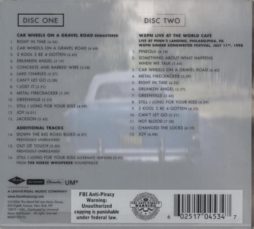 Lucinda Williams Car Wheels On A Gravel Road - Deluxe Edition 2 CD album set (Double CD) US LWI2CCA866491