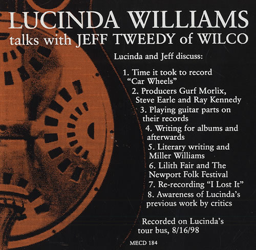 Lucinda Williams Talks With Jeff Tweedy Of Wilco CD album (CDLP) US LWICDTA201330