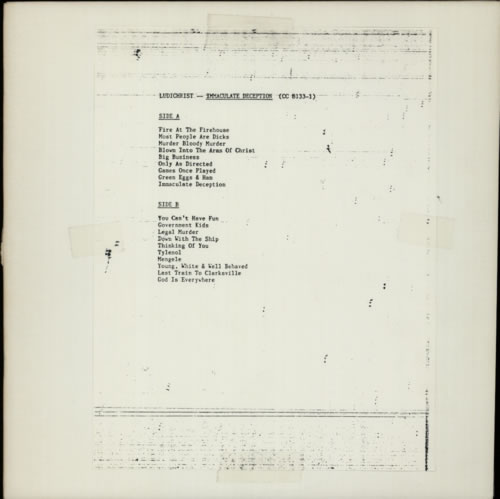 Ludichrist Immaculate Deception - Test Pressing vinyl LP album (LP record) US L5HLPIM600702