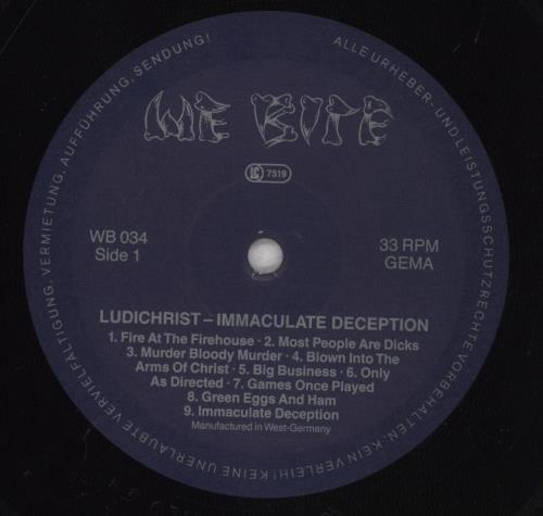 Ludichrist Immaculate Deception vinyl LP album (LP record) German L5HLPIM834687