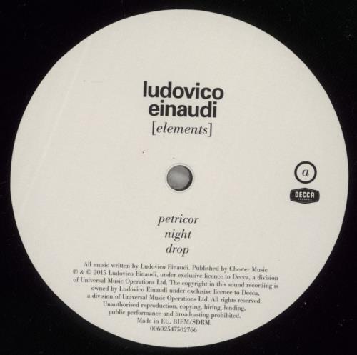 Ludovico Einaudi Elements 2-LP vinyl record set (Double LP Album) UK 4ZD2LEL878236