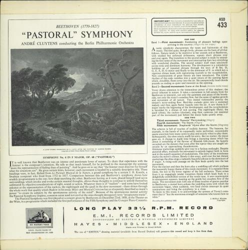 Ludwig Van Beethoven "Pastoral" Symphony - 2nd vinyl LP album (LP record) UK LVBLPPA721032