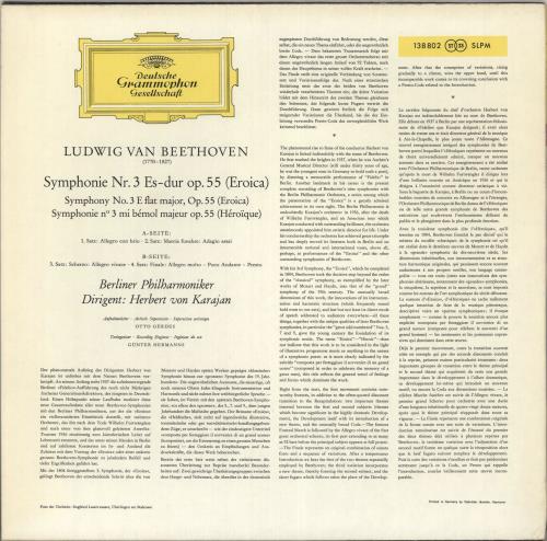 Ludwig Van Beethoven �Eroica� vinyl LP album (LP record) German LVBLPER736801