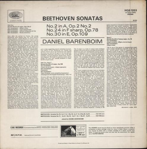 Ludwig Van Beethoven Beethoven Sonatas: No. 2 In A, Op. 2, No. 2; No. 24 In F Sharp, Op. 78; No. 30 In E, Op. 109 vinyl LP album (LP record) UK LVBLPBE880493