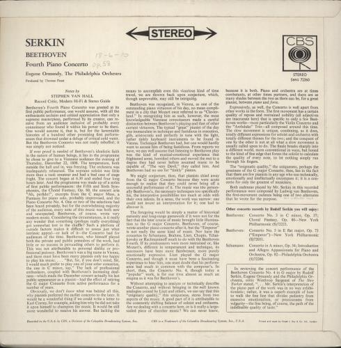 Ludwig Van Beethoven Beethoven: Fourth Piano Concerto vinyl LP album (LP record) UK LVBLPBE871354