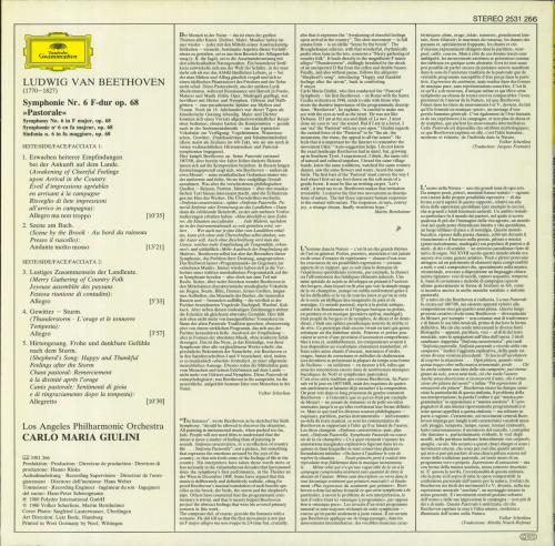 Ludwig Van Beethoven Beethoven: Symphony No.6 "Pastoral" vinyl LP album (LP record) German LVBLPBE831032