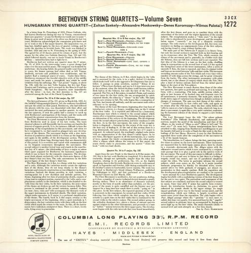 Ludwig Van Beethoven Beethoven: The String Quartets Volume Seven vinyl LP album (LP record) UK LVBLPBE742011