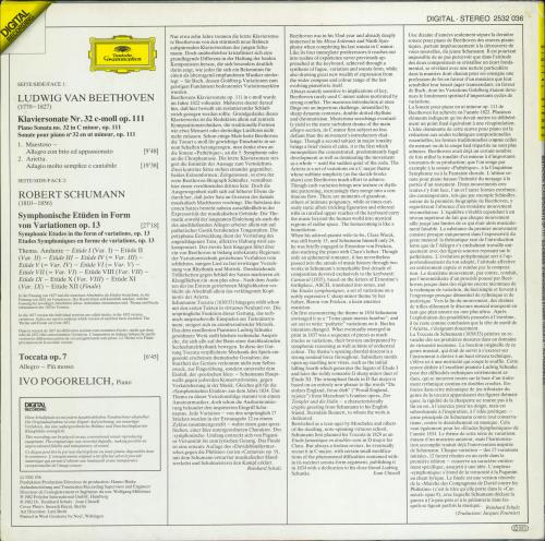 Ludwig Van Beethoven Sonaten Op. 111 / Symphonic Etudes / Toccata vinyl LP album (LP record) UK LVBLPSO773093