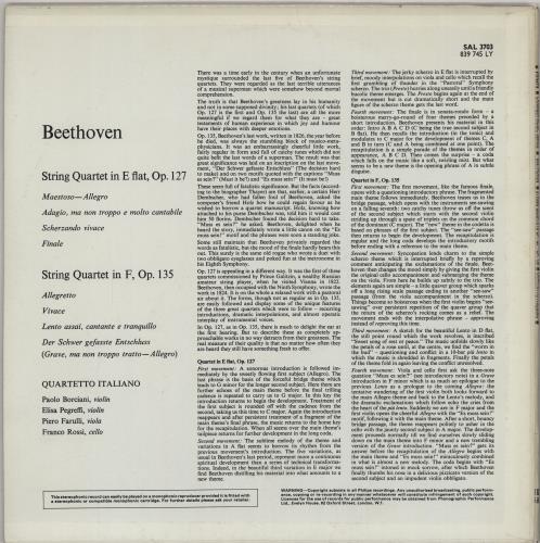 Ludwig Van Beethoven String Quartet in E flat / String Quartet in F vinyl LP album (LP record) Dutch LVBLPST759193
