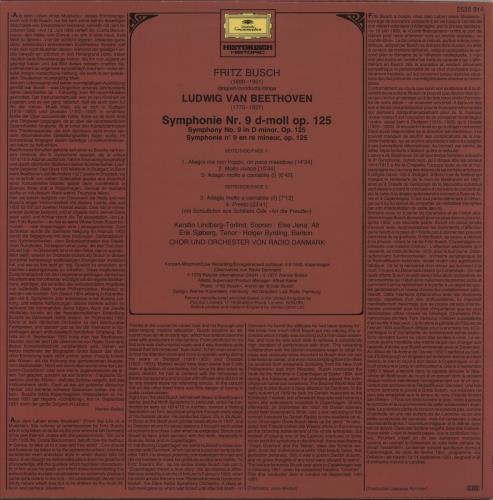Ludwig Van Beethoven Symphonie No.9 In D Minor Op. 125 - White Label Test Pressing vinyl LP album (LP record) German LVBLPSY874826