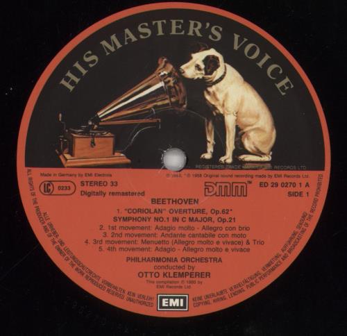 Ludwig Van Beethoven Symphonies No. 1 & 4 vinyl LP album (LP record) UK LVBLPSY859759