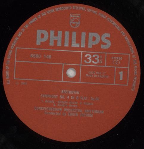 Ludwig Van Beethoven Symphony No. 4 / Overture "Leonore" Nos. 1 & 3 vinyl LP album (LP record) Dutch LVBLPSY874833