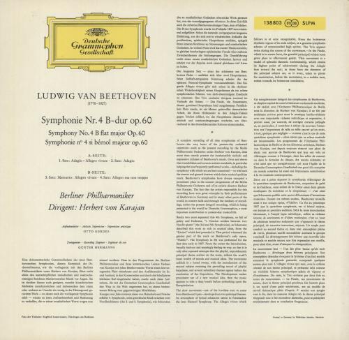 Ludwig Van Beethoven Symphony No. 4 in B-flat Op. 60 vinyl LP album (LP record) German LVBLPSY867449