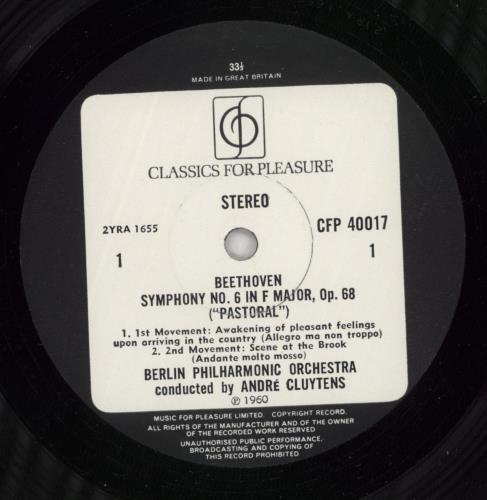 Ludwig Van Beethoven Symphony No. 6 in F - Pastoral vinyl LP album (LP record) UK LVBLPSY630150