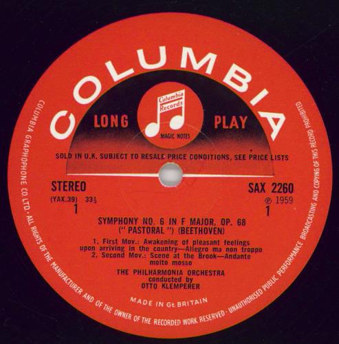 Ludwig Van Beethoven Symphony No. 6 in F major 'Pastoral' - 3rd vinyl LP album (LP record) UK LVBLPSY535002