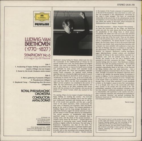 Ludwig Van Beethoven Symphony No. 6 in F Major, Op.68 ('Pastoral') - White Label Test Pressing vinyl LP album (LP record) UK LVBLPSY873633