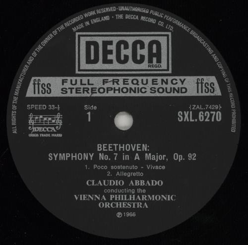 Ludwig Van Beethoven Symphony No. 7 - boxed label vinyl LP album (LP record) UK LVBLPSY752687
