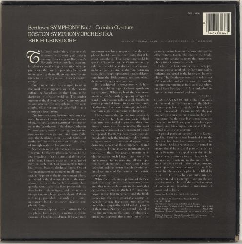 Ludwig Van Beethoven Symphony No. 7, Coriolan Overture vinyl LP album (LP record) US LVBLPSY690711