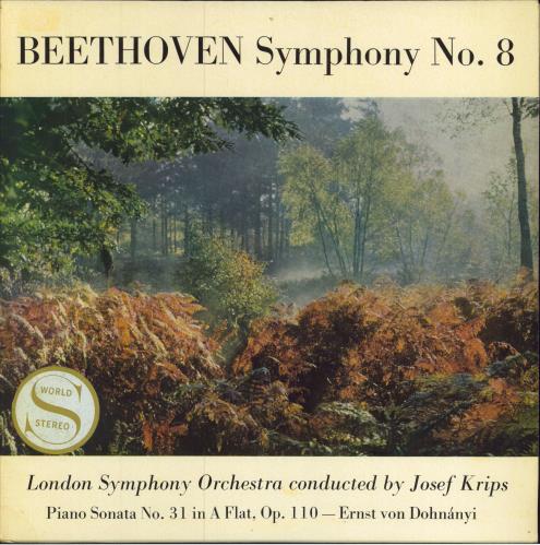 Ludwig Van Beethoven Symphony No. 8 / Piano Sonata No. 31 in A Flat, Op.110 vinyl LP album (LP record) UK LVBLPSY783910