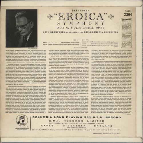 Ludwig Van Beethoven The Beethoven Symphonies: No. 3 'Eroica' - blue and silver vinyl LP album (LP record) UK LVBLPTH534981