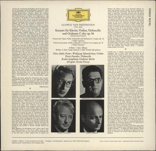 Ludwig Van Beethoven Triple Concerto vinyl LP album (LP record) German LVBLPTR769713