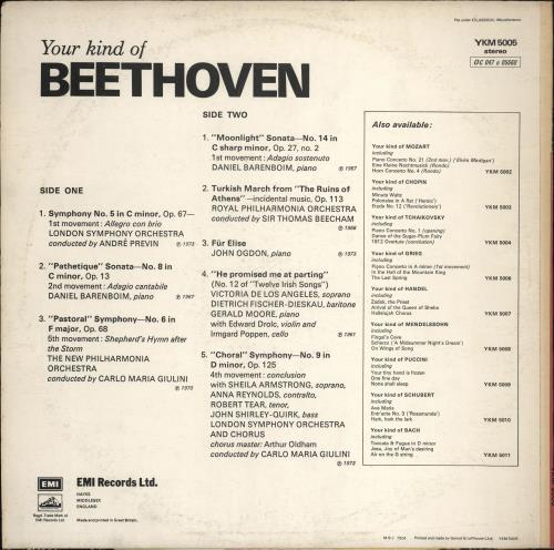 Ludwig Van Beethoven Your Kind Of Beethoven vinyl LP album (LP record) UK LVBLPYO766953