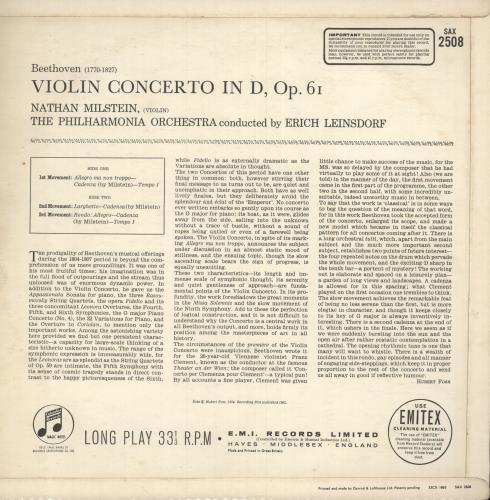 Ludwig Van Beethoven Beethoven: Violin Concerto - 1st Issue vinyl LP album (LP record) UK LVBLPBE745922