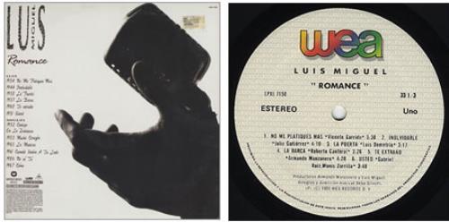 Luis Miguel Romance vinyl LP album (LP record) Mexican LUILPRO233372